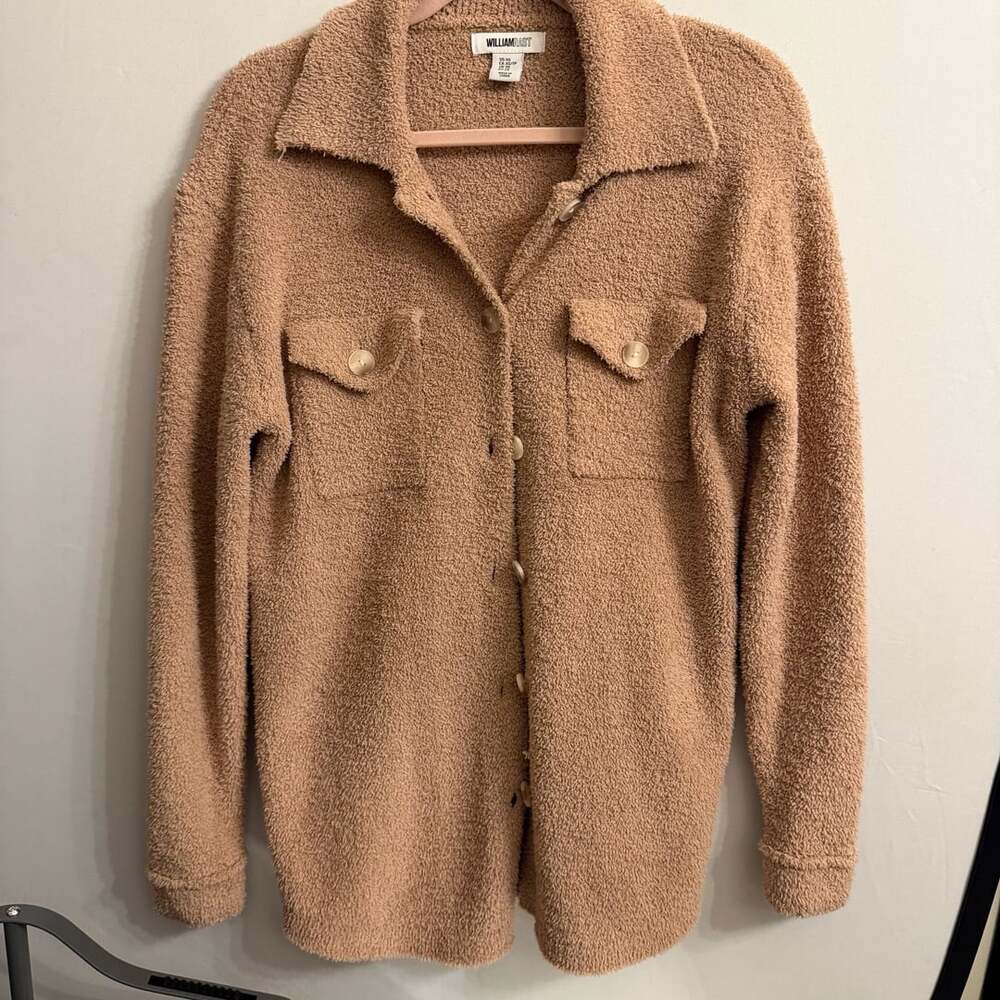 Fall Shacket Caramel Fuzzy Button Fleece